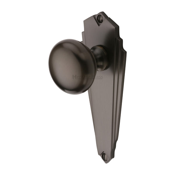 Heritage Brass Mortice Knob on Latch Plate Broadway Design Matt Bronze finish - BR1810-MB