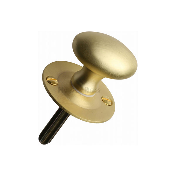 Heritage Brass Thumbturn w/o Bolt for Bathroom or Bedroom Doors Satin Brass finish - BT5-SB - Choice Handles