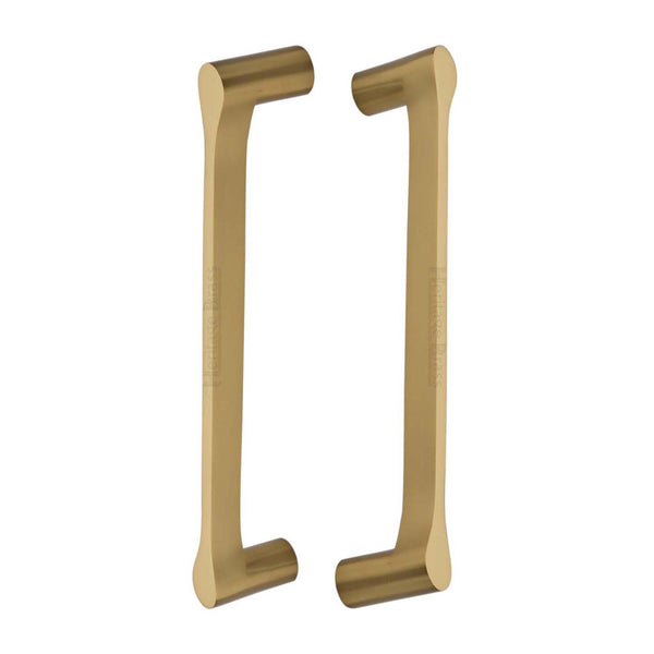 Heritage Brass Back to Back Door Pull Handle Gio Design 332mm Satin Brass Finish - BTB1238 332-SB