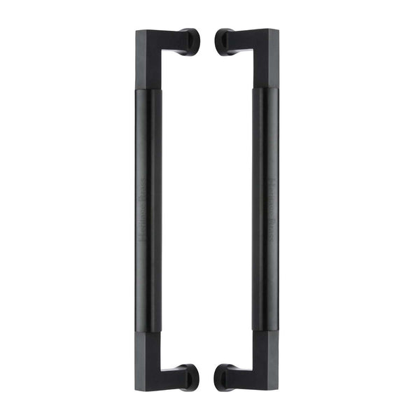 Heritage Brass Door Pull Handle Bauhaus Design 330mm Matt Black Finish - BTB1312 330-BKMT