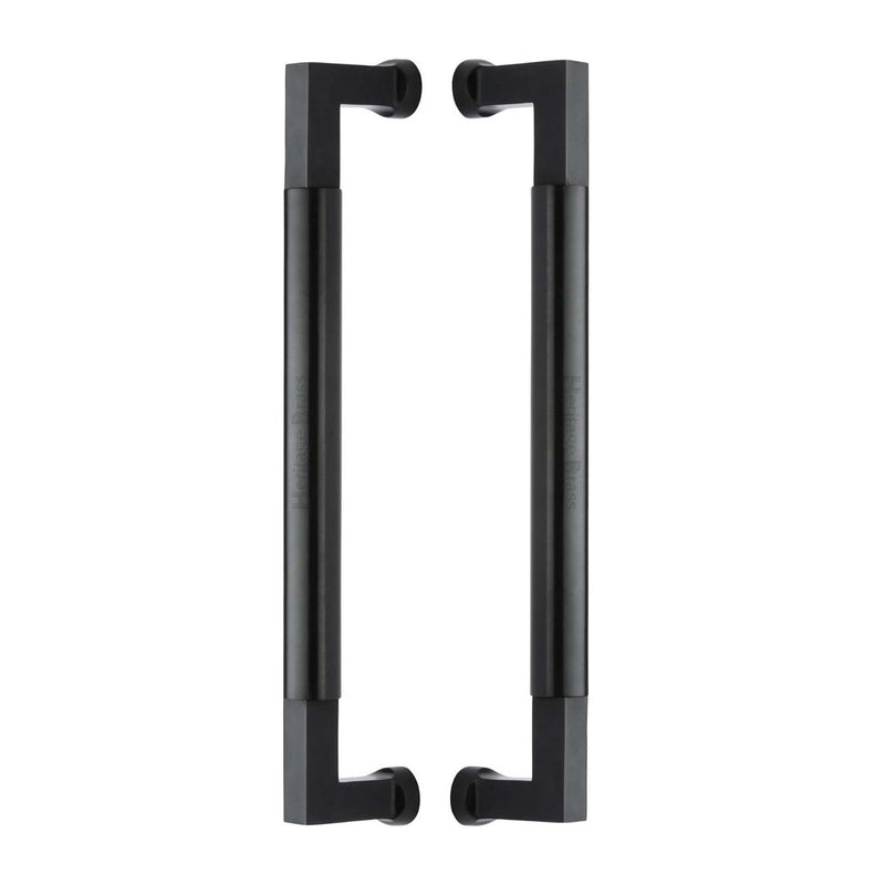 Heritage Brass Door Pull Handle Bauhaus Design 330mm Matt Black Finish - BTB1312 330-BKMT