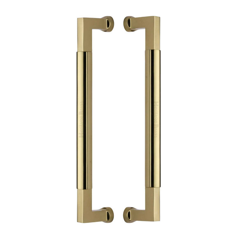 Heritage Brass Door Pull Handle Bauhaus Design 330mm Polished Brass Finish - BTB1312 330-PB