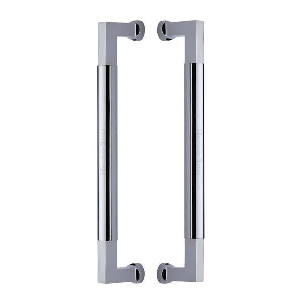 Heritage Brass Door Pull Handle Bauhaus Design 330mm Polished Chrome Finish - BTB1312 330-PC