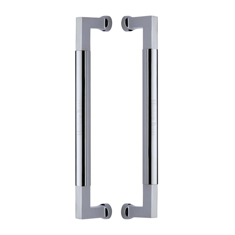 Heritage Brass Door Pull Handle Bauhaus Design 330mm Polished Chrome Finish - BTB1312 330-PC