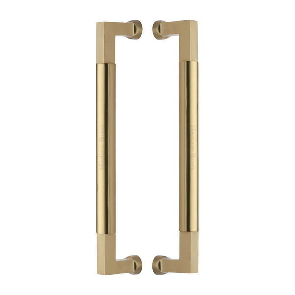 Heritage Brass Door Pull Handle Bauhaus Design 330mm Satin Brass Finish - BTB1312 330-SB