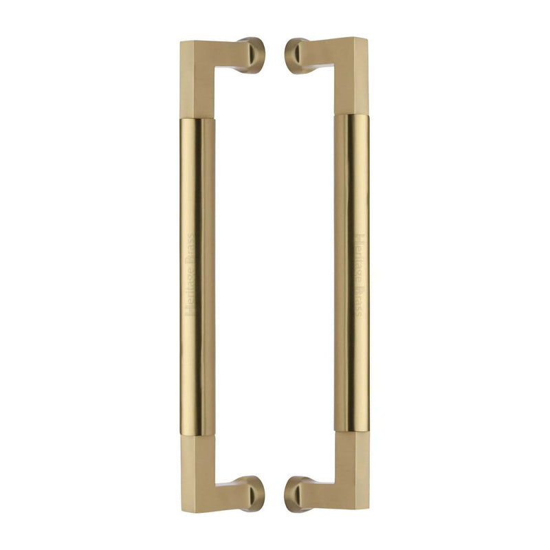 Heritage Brass Door Pull Handle Bauhaus Design 330mm Satin Brass Finish - BTB1312 330-SB