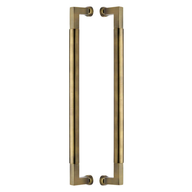 Heritage Brass Door Pull Handle Bauhaus Design 483mm Antique Brass Finish - BTB1312 483-AT