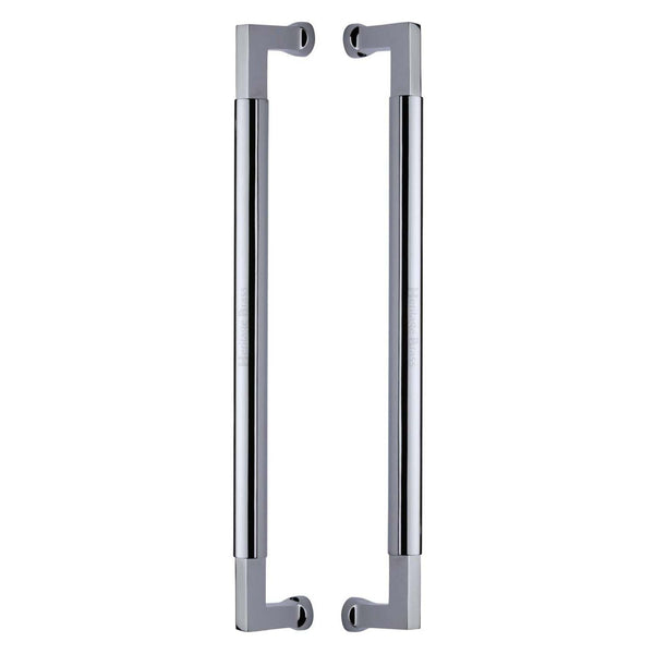 Heritage Brass Door Pull Handle Bauhaus Design 483mm Polished Chrome Finish - BTB1312 483-PC