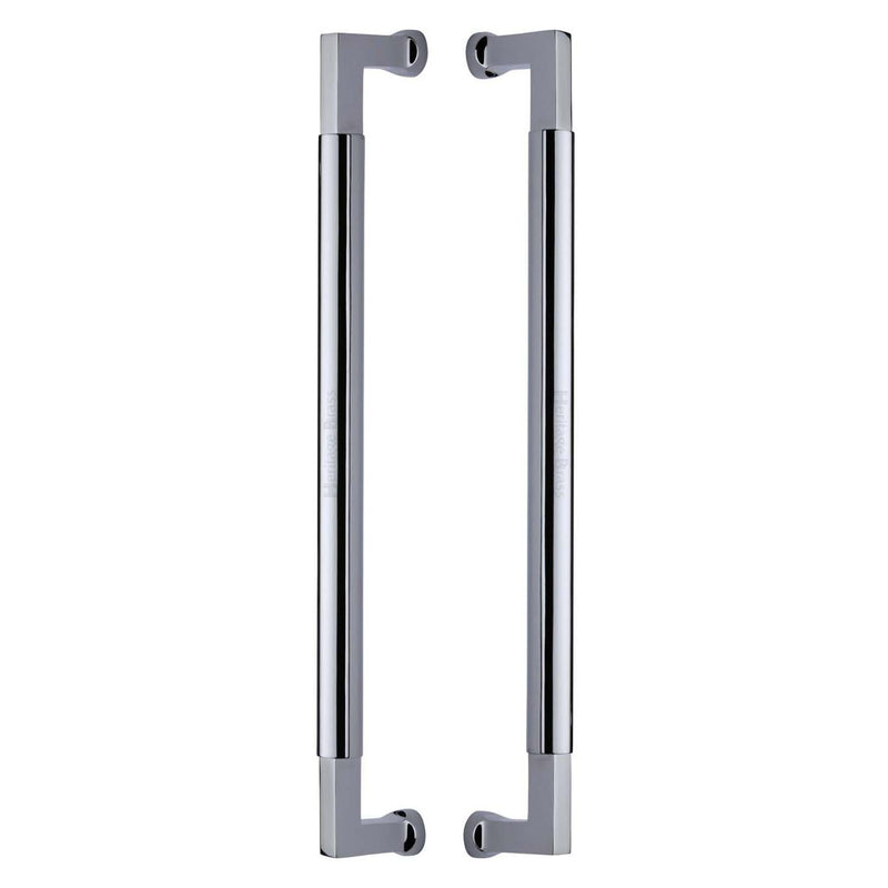 Heritage Brass Door Pull Handle Bauhaus Design 483mm Polished Chrome Finish - BTB1312 483-PC