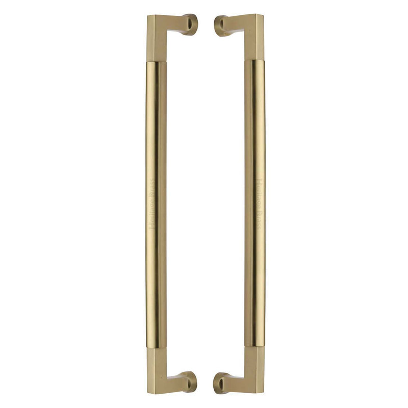 Heritage Brass Door Pull Handle Bauhaus Design 483mm Satin Brass Finish - BTB1312 483-SB