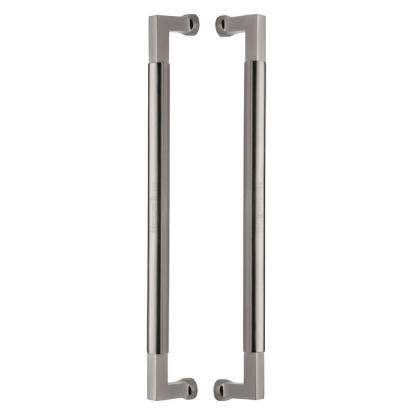 Heritage Brass Door Pull Handle Bauhaus Design 483mm Satin Nickel Finish - BTB1312 483-SN