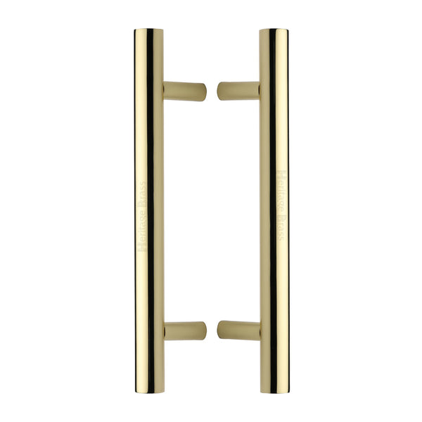 Heritage Brass Back to Back Door Pull Handle Bar Design 305mm Polished Brass Finish - BTB1361 305-PB