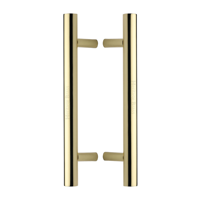 Heritage Brass Back to Back Door Pull Handle Bar Design 305mm Polished Brass Finish - BTB1361 305-PB