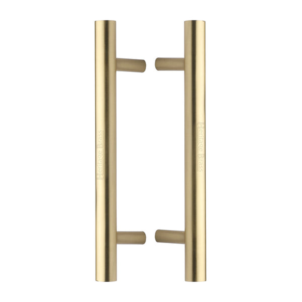 Heritage Brass Back to Back Door Pull Handle Bar Design 305mm Satin Brass Finish - BTB1361 305-SB