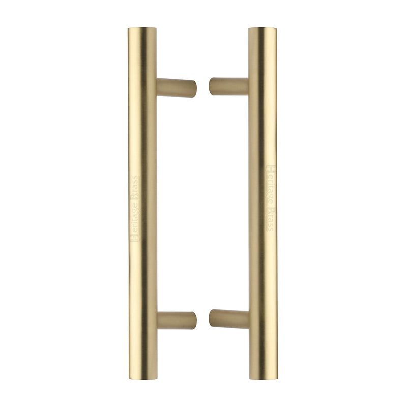 Heritage Brass Back to Back Door Pull Handle Bar Design 305mm Satin Brass Finish - BTB1361 305-SB