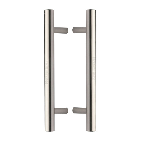 Heritage Brass Back to Back Door Pull Handle Bar Design 305mm Satin Nickel Finish - BTB1361 305-SN