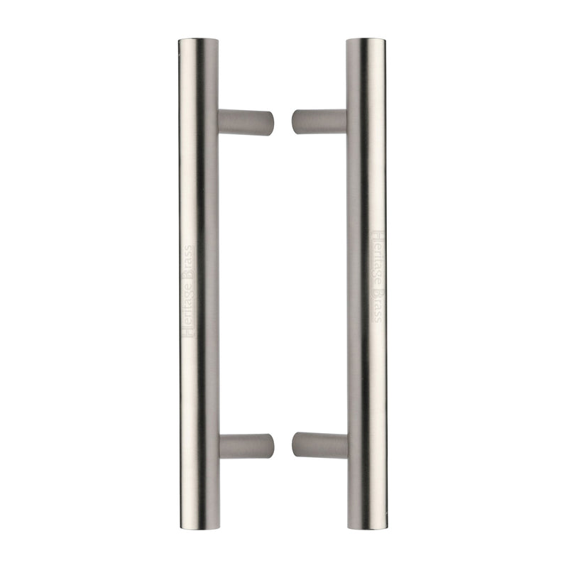 Heritage Brass Back to Back Door Pull Handle Bar Design 305mm Satin Nickel Finish - BTB1361 305-SN