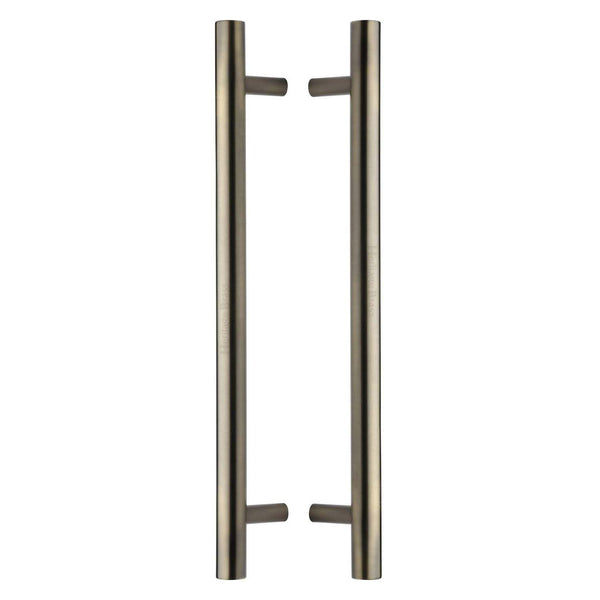 Heritage Brass Back to Back Door Pull Handle Bar Design 457mm Antique Brass Finish - BTB1361 457-AT