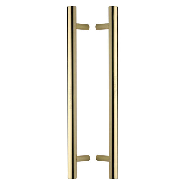 Heritage Brass Back to Back Door Pull Handle Bar Design 457mm Polished Brass Finish - BTB1361 457-PB