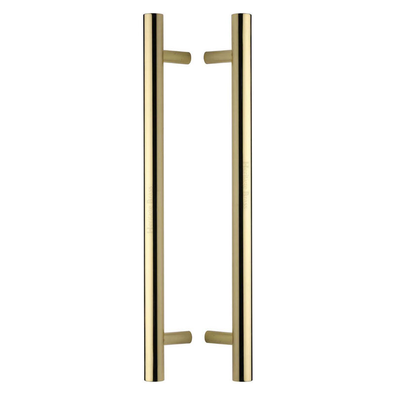 Heritage Brass Back to Back Door Pull Handle Bar Design 457mm Polished Brass Finish - BTB1361 457-PB