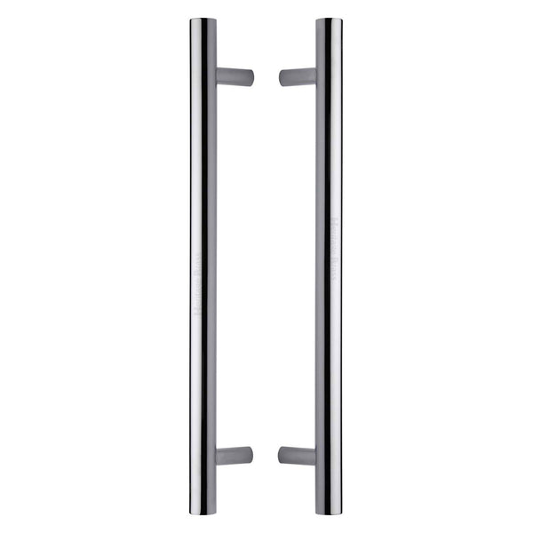 Heritage Brass Back to Back Door Pull Handle Bar Design 457mm Polished Chrome Finish - BTB1361 457-PC