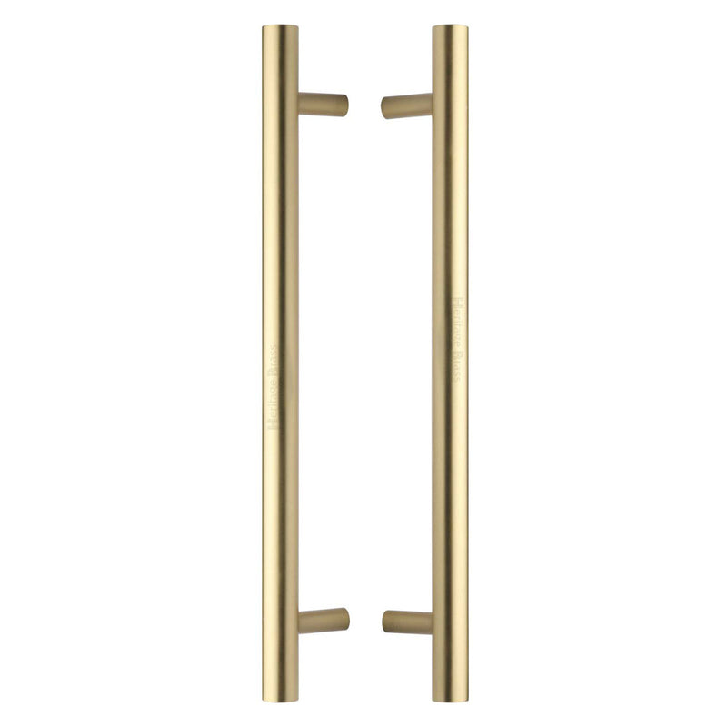 Heritage Brass Back to Back Door Pull Handle Bar Design 457mm Satin Brass Finish - BTB1361 457-SB