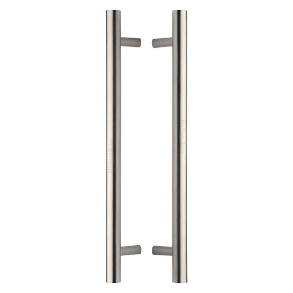 Heritage Brass Back to Back Door Pull Handle Bar Design 457mm Satin Nickel Finish - BTB1361 457-SN