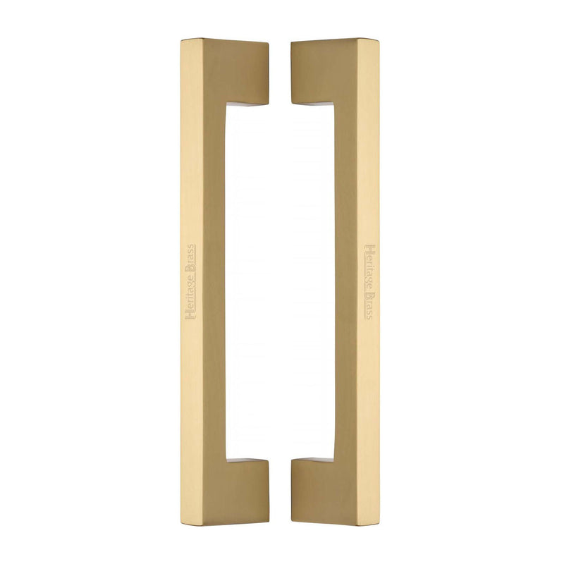 Heritage Brass Back to Back Door Pull Handle Metro Design 457mm Satin Brass Finish - BTB1390 457-SB