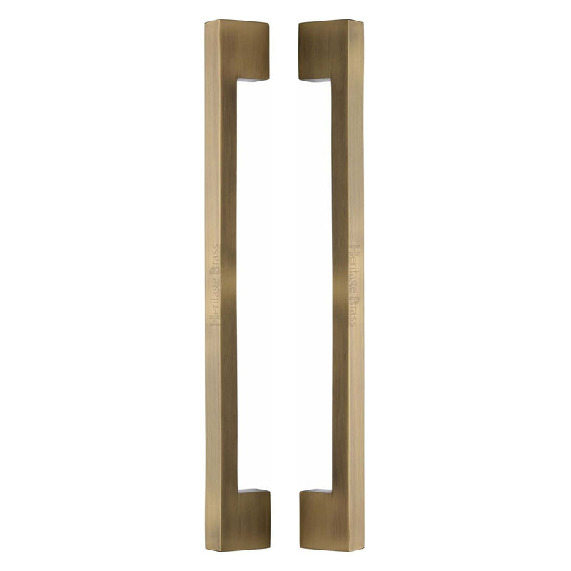 Heritage Brass Back to Back Door Pull Handle Metro Design 457mm Antique Brass Finish
 - BTB1390 457-AT