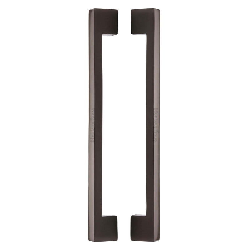 Heritage Brass Back to Back Door Pull Handle Metro Design 457mm Matt Bronze Finish - BTB1390 457-MB