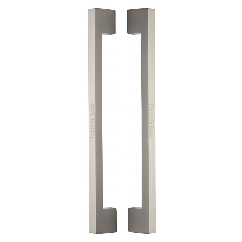 Heritage Brass Back to Back Door Pull Handle Metro Design 457mm Satin Nickel Finish - BTB1390 457-SN