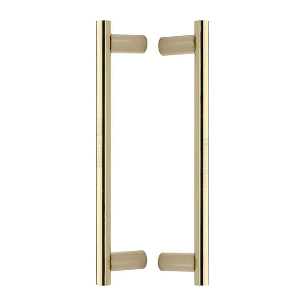 Heritage Brass Back to Back Door Pull Handle Round Bar Design 336mm& Polished Brass Finish
 - BTB2059 336-PB