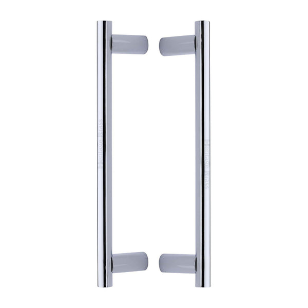 Heritage Brass Back to Back Door Pull Handle Round Bar Design 336mm& Polished Chrome Finish
 - BTB2059 336-PC