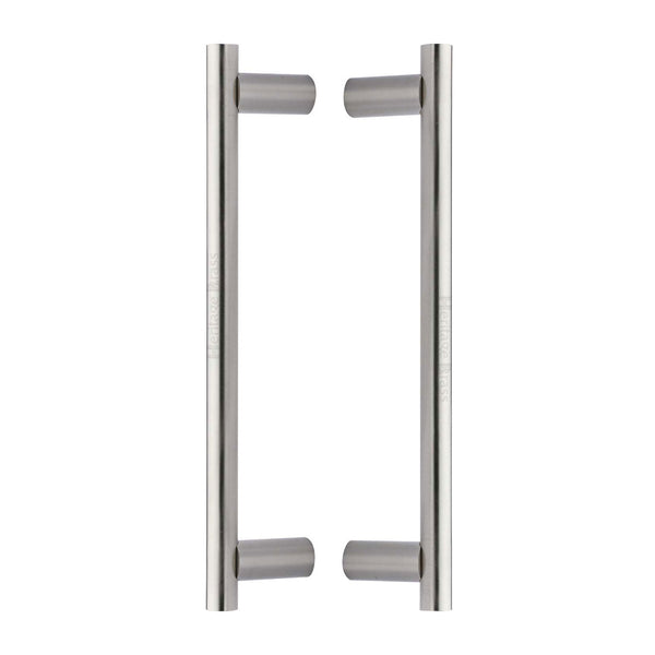 Heritage Brass Back to Back Door Pull Handle Round Bar Design 336mm Satin Nickel Finish
 - BTB2059 336-SN