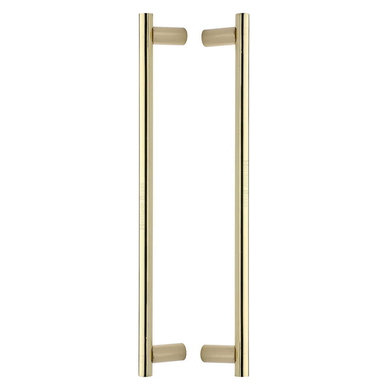 Heritage Brass Back to Back Door Pull Handle Round Bar Design 489mm& Polished Brass Finish
 - BTB2059 489-PB