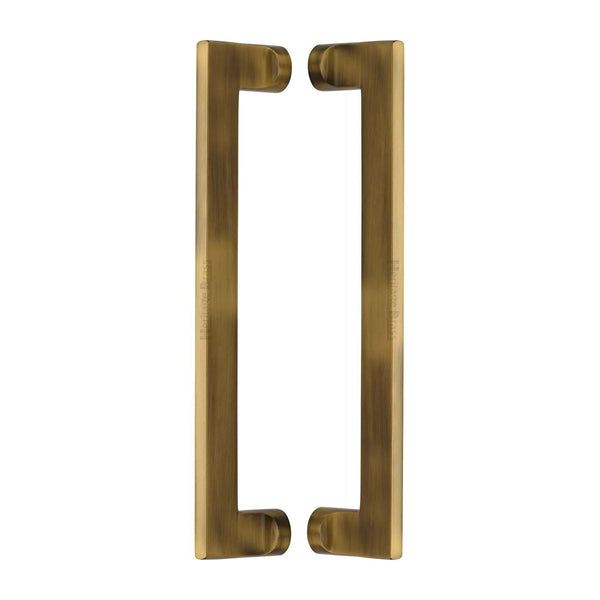 Heritage Brass Back to Back Door Pull Handle Apollo Design 307mm Antique Brass Finish - BTB4150 307-AT