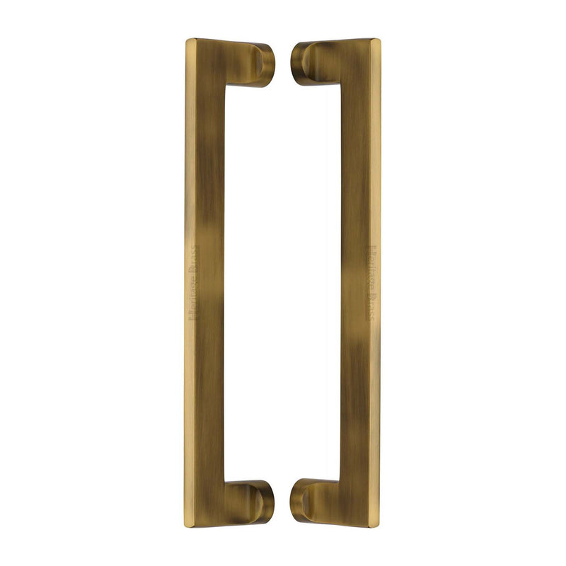 Heritage Brass Back to Back Door Pull Handle Apollo Design 307mm Antique Brass Finish - BTB4150 307-AT