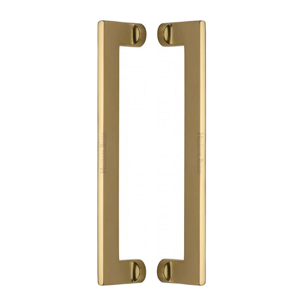 Heritage Brass Back to Back Door Pull Handle Apollo Design 307mm Polished Brass Finish - BTB4150 307-PB