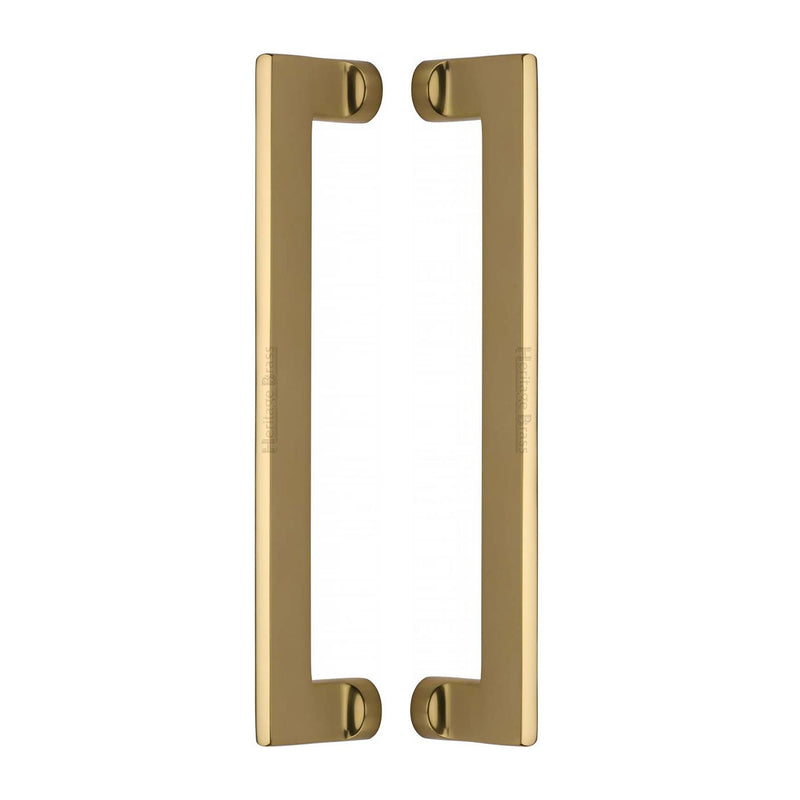 Heritage Brass Back to Back Door Pull Handle Apollo Design 307mm Polished Brass Finish - BTB4150 307-PB