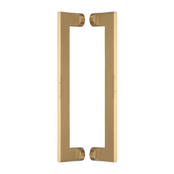 Heritage Brass Back to Back Door Pull Handle Apollo Design 307mm Satin Brass Finish - BTB4150 307-SB