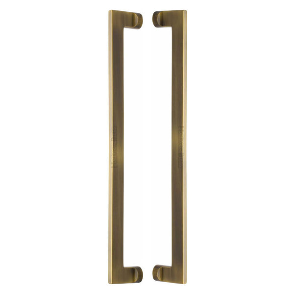 Heritage Brass Back to Back Door Pull Handle Apollo Design 460mm Antique Brass Finish - BTB4150 460-AT