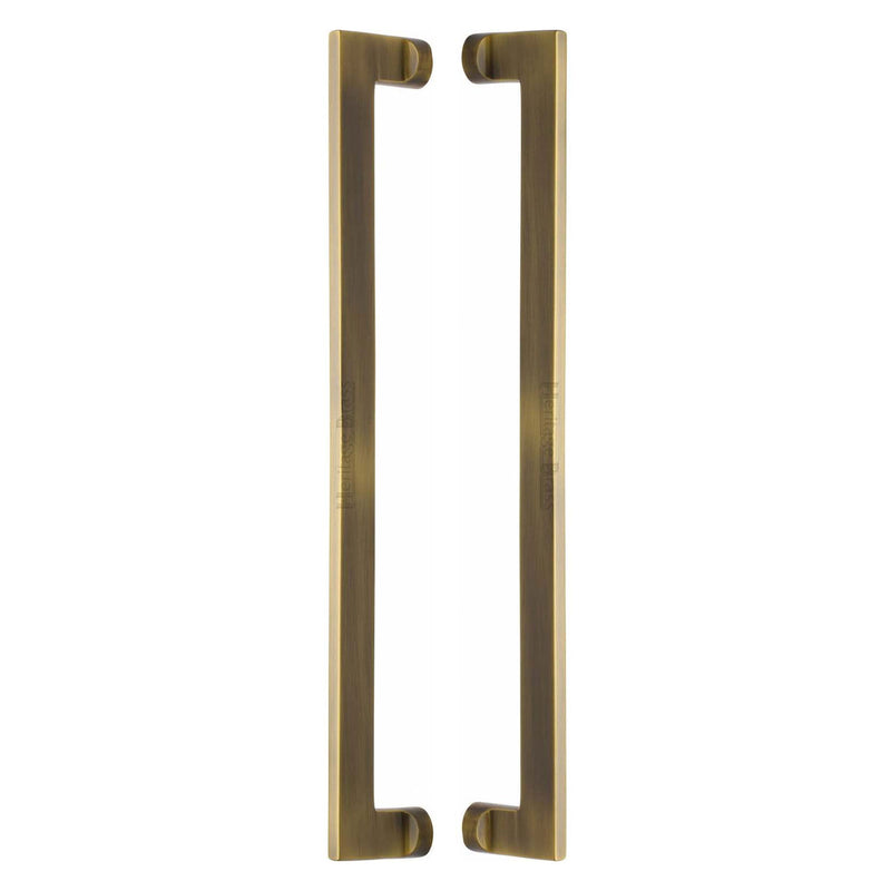 Heritage Brass Back to Back Door Pull Handle Apollo Design 460mm Antique Brass Finish - BTB4150 460-AT