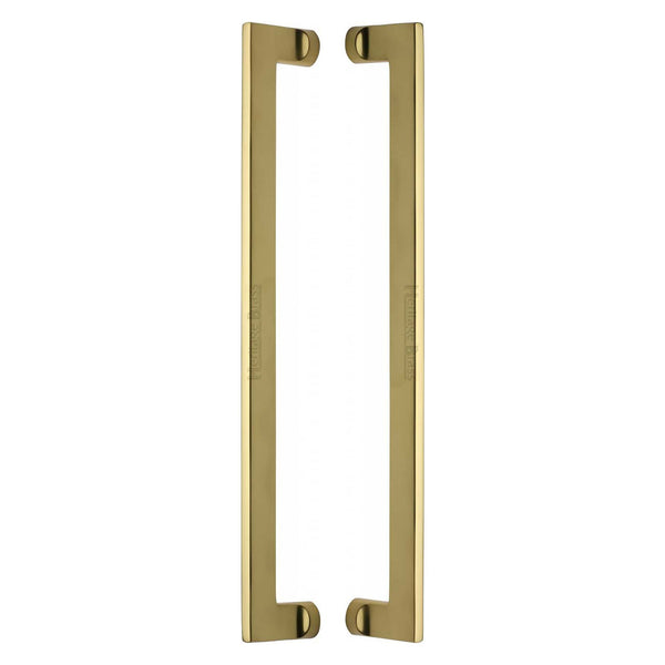 Heritage Brass Back to Back Door Pull Handle Apollo Design 460mm Polished Brass Finish - BTB4150 460-PB