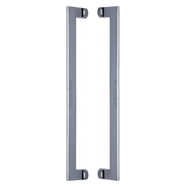 Heritage Brass Back to Back Door Pull Handle Apollo Design 460mm Polished Chrome Finish - BTB4150 460-PC