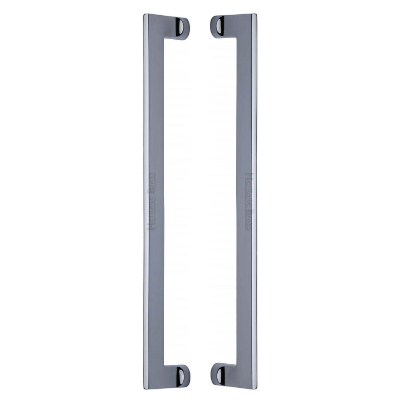 Heritage Brass Back to Back Door Pull Handle Apollo Design 460mm Polished Chrome Finish - BTB4150 460-PC