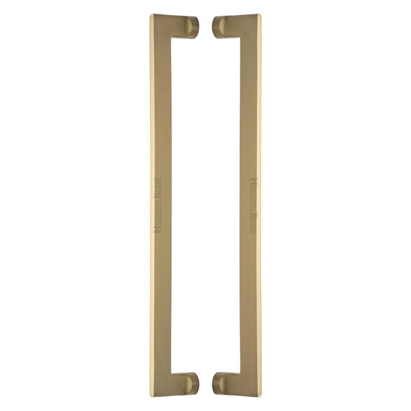 Heritage Brass Back to Back Door Pull Handle Apollo Design 460mm Satin Brass Finish - BTB4150 460-SB