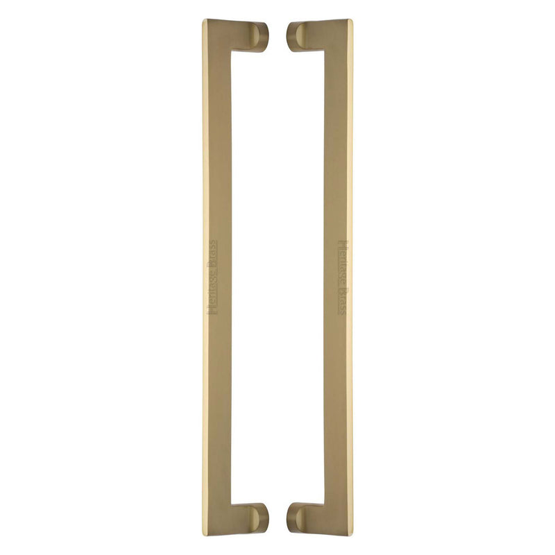 Heritage Brass Back to Back Door Pull Handle Apollo Design 460mm Satin Brass Finish - BTB4150 460-SB