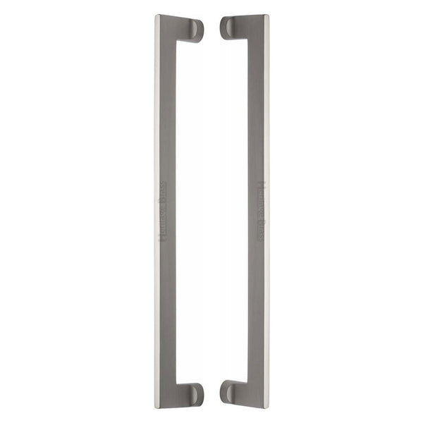 Heritage Brass Back to Back Door Pull Handle Apollo Design 460mm Satin Nickel Finish
 - BTB4150 460-SN