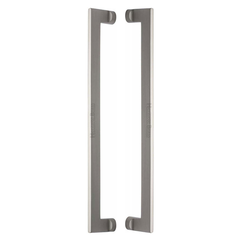 Heritage Brass Back to Back Door Pull Handle Apollo Design 460mm Satin Nickel Finish
 - BTB4150 460-SN