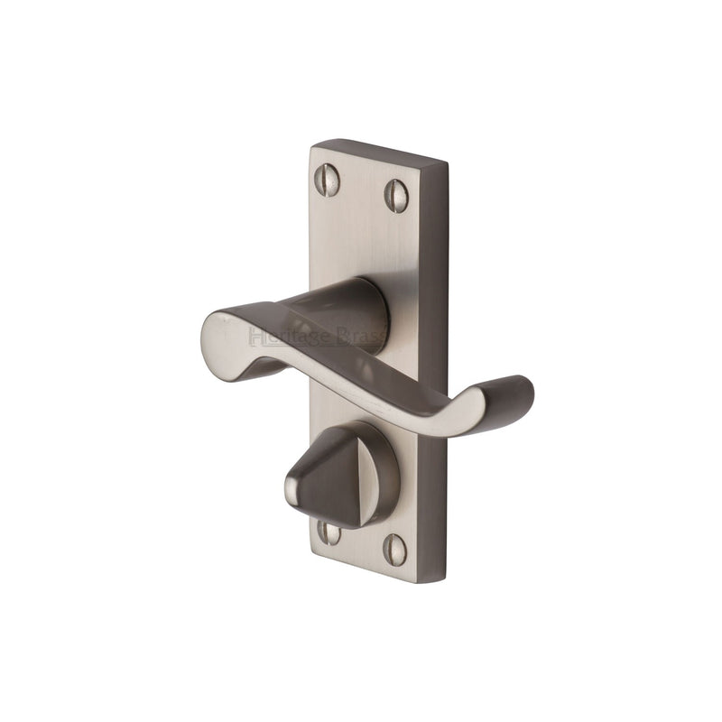 Heritage Brass Door Handle for Privacy Set Builders' Range Satin Nickel finish - BUI425-SN - Choice Handles